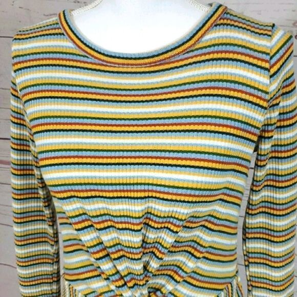 Ginger G, Twist knot Ribbed knit Striped Long sleeve top-Size Large - Picture 4 of 8